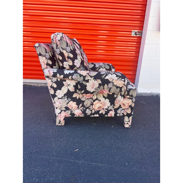 Traditional Vintage 1980s Floral Mason Art Club Chair For Sale - Image 3 of 5