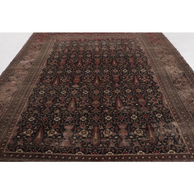 Rug & Kilim Antique 18th Century Persian Doroksh Rug in Brown With Floral Design - Rug & Kilim For Sale - Image 4 of 11