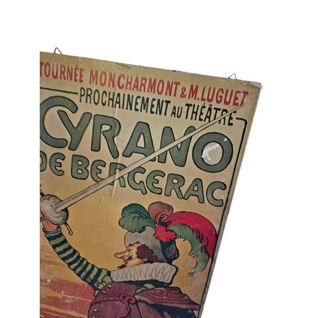 Cyrano de Bergerac Poster on Wood by Charles Verneau For Sale - Image 5 of 6