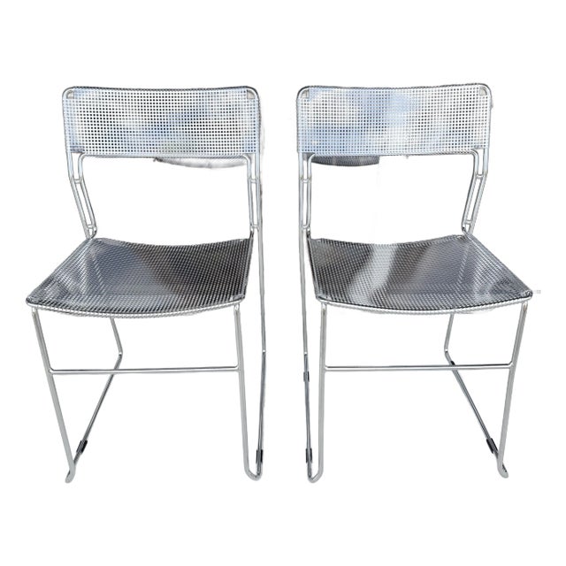 Pair of Italian Postmodern Sultana Stackable Chairs by Arrben For Sale