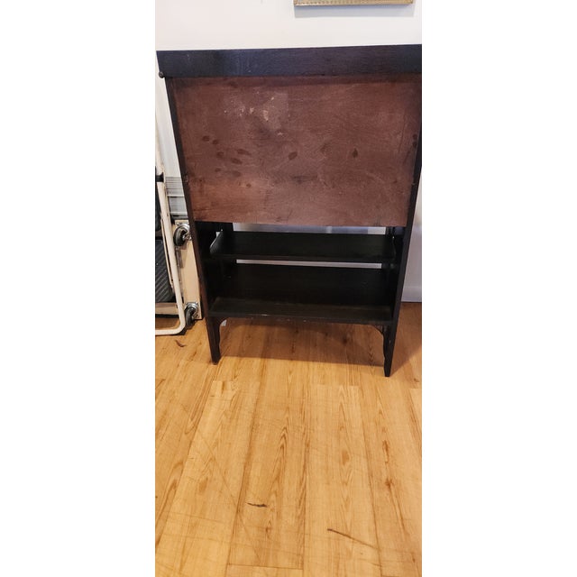 Wood Antique Arts & Crafts MIssion Style Quarter-Sawn Oak Slant Secretary Desk For Sale - Image 7 of 16