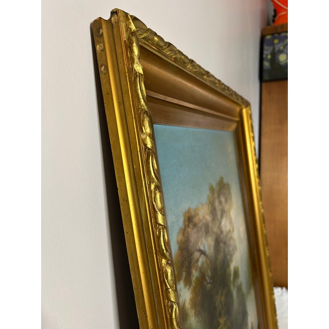 Pair of Antique 19th Century Continental Vertical Landscape Paintings For Sale - Image 13 of 15