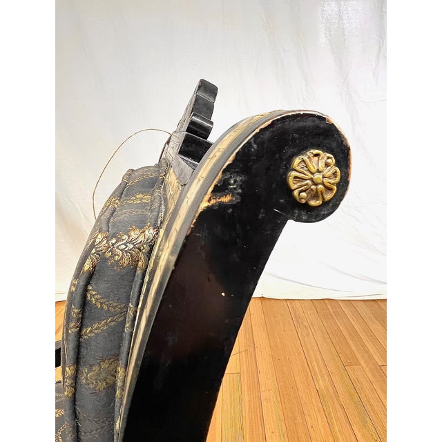 Wood Antique Ebony Chair With Mother of Pearl Inlay -Set of 2 For Sale - Image 7 of 10