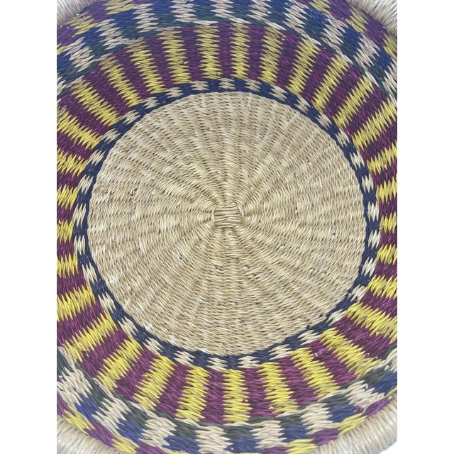 Mid 20th Century Vintage Bohemian Hand Woven Basket For Sale - Image 4 of 12