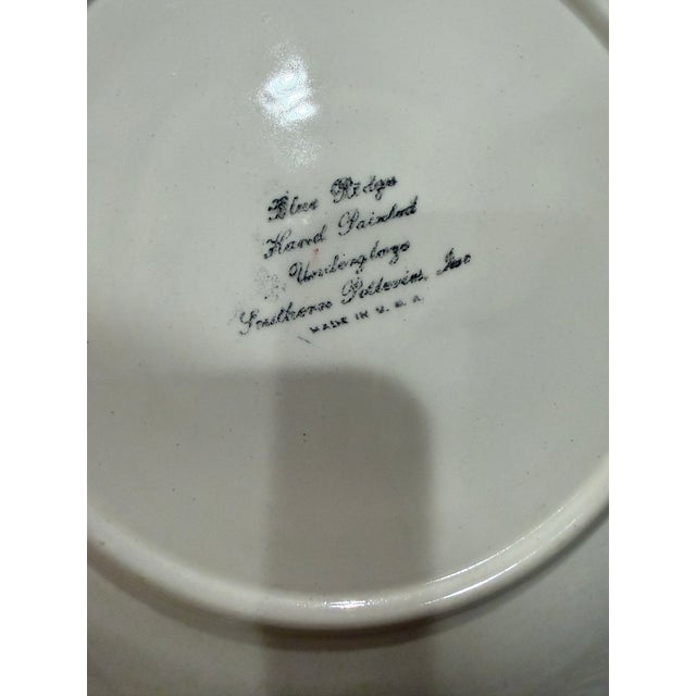 1950s Vintage Hand-Painted Blue Ridge Southern Pottery "Autumn Apple" Plate For Sale - Image 5 of 6