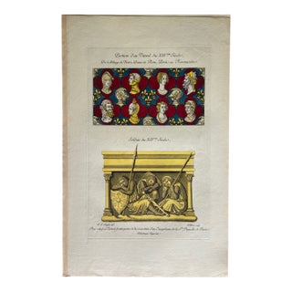 Mid 19th Century Etching Reproduction of Stained Glass Church Windows by Nicolas Xavier Willemin For Sale