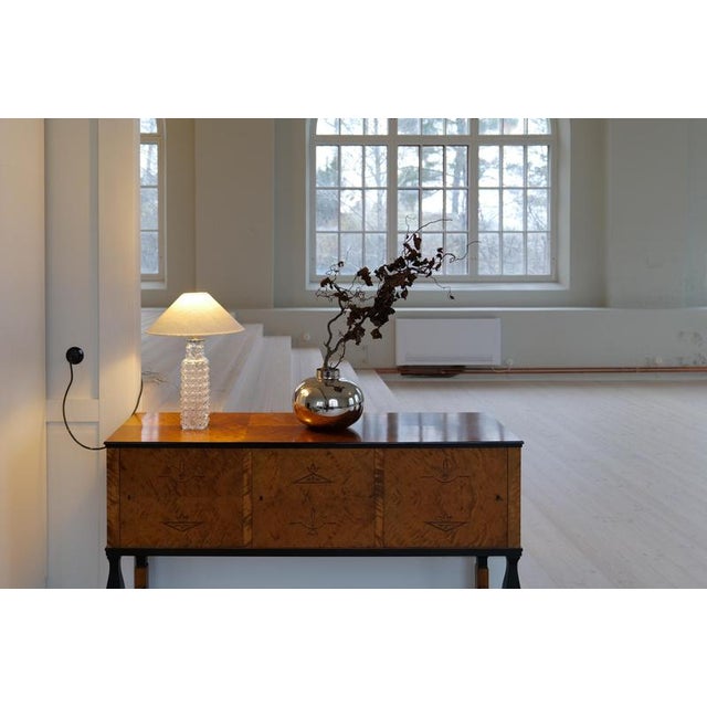 Glass Mid-Century Modern Bubble Crystal Table Lamp attributed to Carl Fagerlund for Orrefors, 1960s For Sale - Image 7 of 17