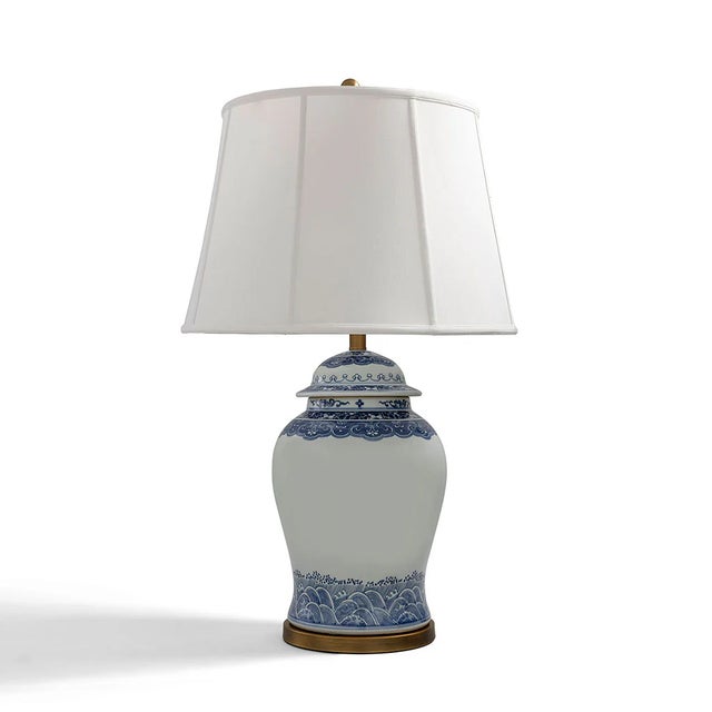 Ming is our classic Asian inspired ginger jar shaped lamp which features a blue & white glazed porcelain finish. The color...