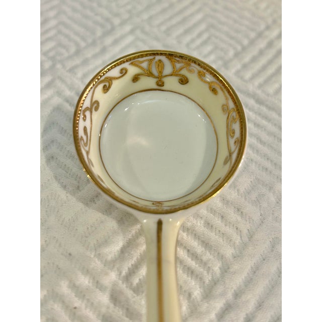Vintage Noritake No. 175 “Christmas Ball” Hand-Painted Condiment Bowl With Ladle, Japan c.1911–1940 For Sale In New Orleans - Image 6 of 8