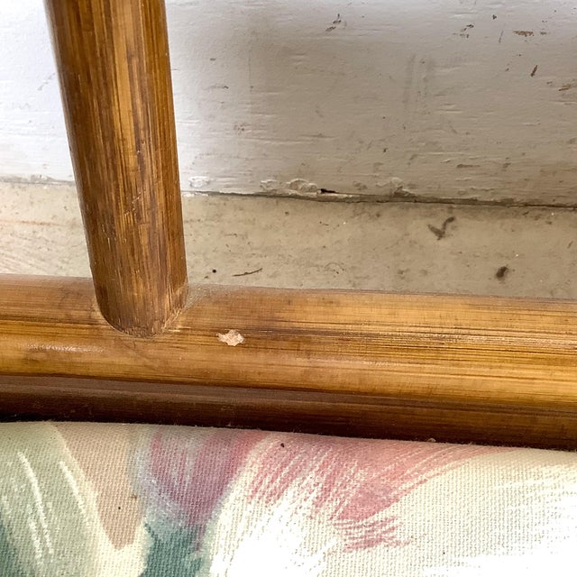 Vintage Rattan Three-Seat Sofa, Diamond Lattice Arms, Ficks Reed Style For Sale - Image 10 of 12