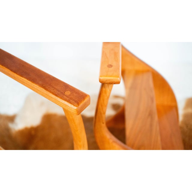 American Studio Cherry Wood Sculptural Library Steps Stool For Sale - Image 4 of 17