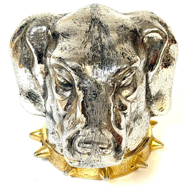 Carole Stupell Silvered & Gilt Bronze Foxhound Box, Signed, Italian Made For Sale - Image 4 of 13