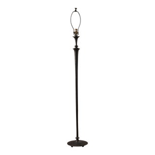 1980s Mid-Century Modern Patinated Bronze Floor Lamp Style of Giacometti For Sale