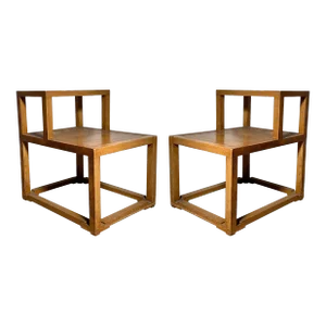 Early Edward Wormley Step End Tables / Nightstands for Dunbar - A Pair