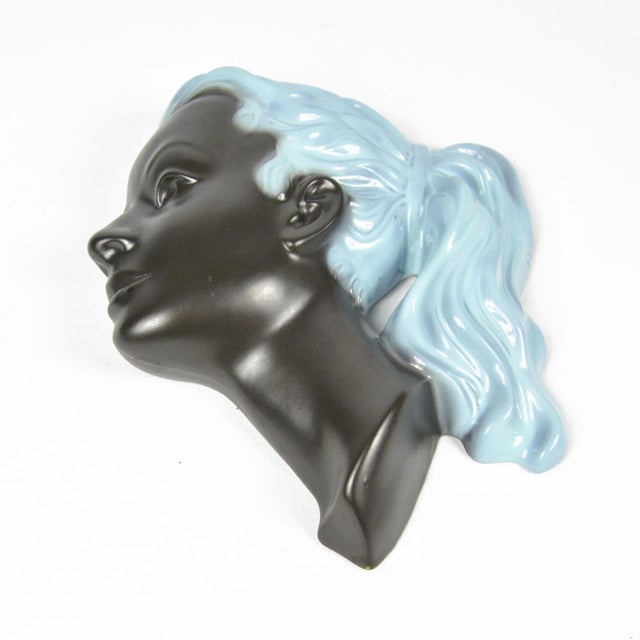 1950s Ceramic Wall Figure Woman Model 3408, Cortendorf, Germany For Sale - Image 4 of 9