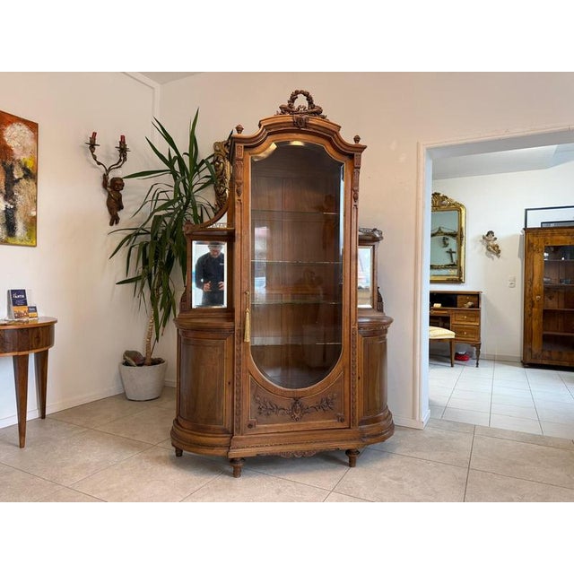 For Sale: Original Gründerzeit Display Cabinet/Bookcase/Collector's Cabinet, Walnut, Height x Width x Depth 206 x 140 x 45...