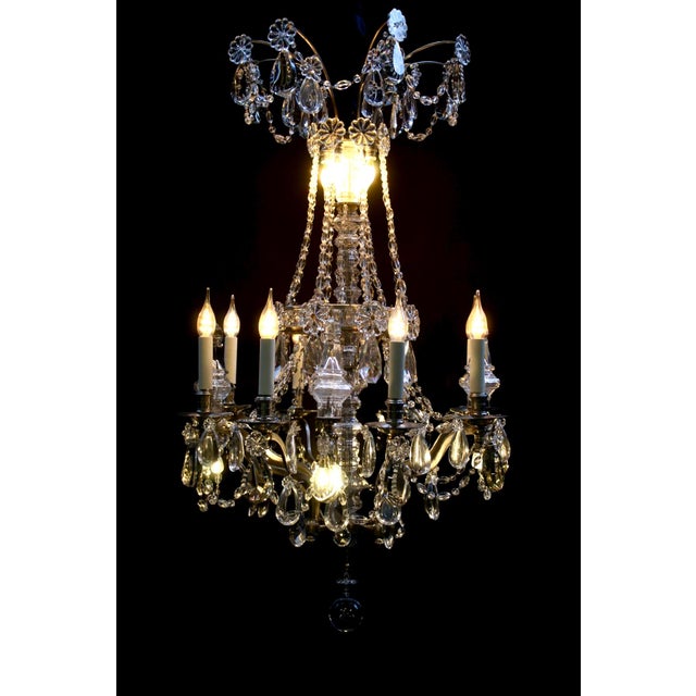 Antique Marie-Antoinette Style Chandelier in Crystal, 1890s For Sale - Image 15 of 15