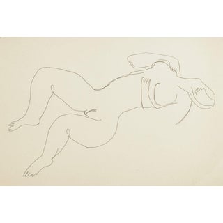 Jean Fautrier, Reclining Nude Female Figure in Expressive Style, Etching For Sale