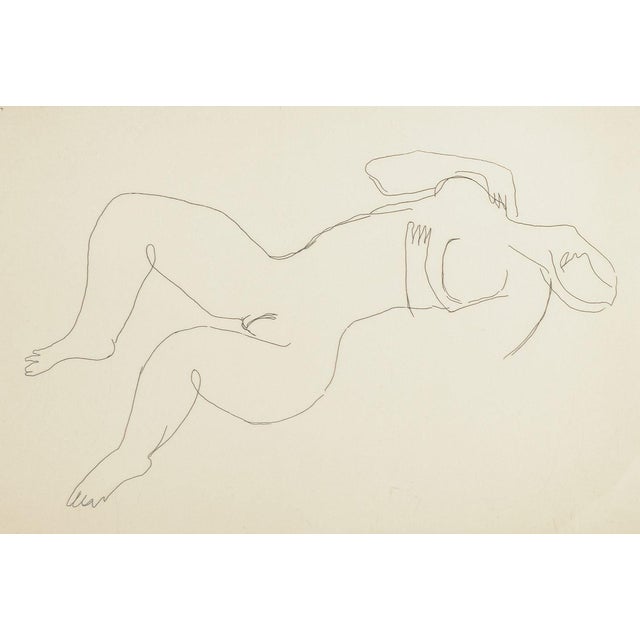 Jean Fautrier, Reclining Nude Female Figure in Expressive Style, Etching For Sale
