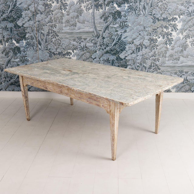 Dove Gray 19th C. Italian Table From a Convent in Original Paint For Sale - Image 8 of 13