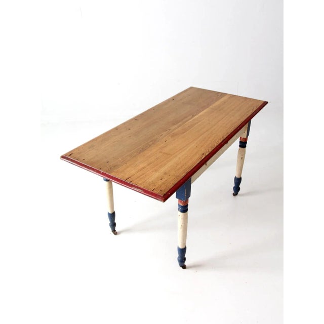 Antique American Country Painted Table For Sale - Image 10 of 12