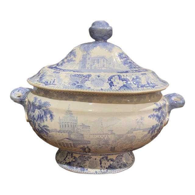 Early 20th Century Blue and White Soup Tureen For Sale