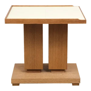 Bespoke Cerused Oak and Parchment Table in the Dupre Lafon Manner
