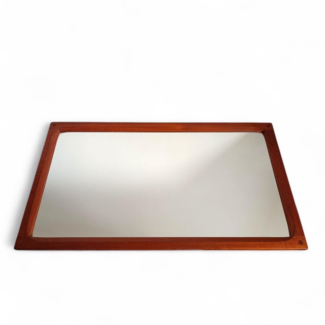 - Simple and elegant Danish vertical mirror in solid teak - Designed and manufactured by Aksel Kjersgaard, model no. 162 -...