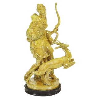 Glazed Majolica Statute by Carlo Lorenzetti for Pietro Melandri, 1934 For Sale
