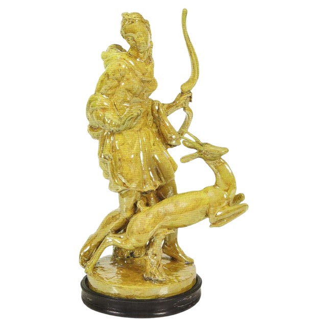 Glazed Majolica Statute by Carlo Lorenzetti for Pietro Melandri, 1934 For Sale