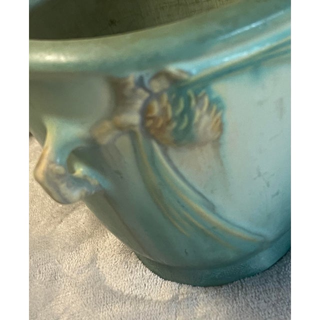 This Roseville GREEN PINE CONE Mid Century Modern Art Pottery Flower Pot 633-5 is a vintage original piece signed by...