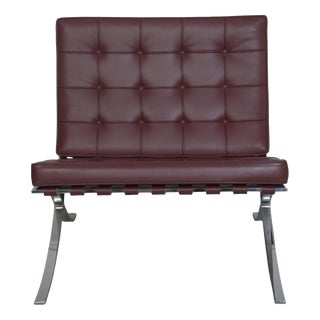 Barcelona Chair in Burgundy Leather by Ludwig Mies van der Rohe, 2000s For Sale
