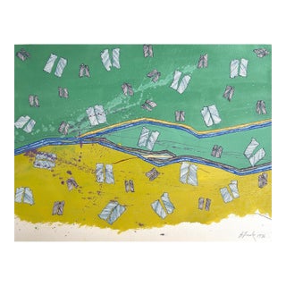 Barbara Beck Abstract Painting on Paper 1996 For Sale