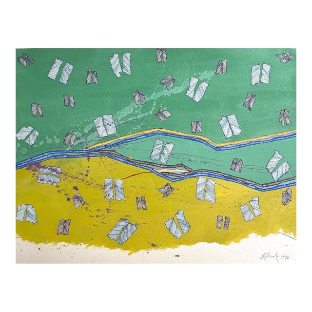 Barbara Beck Abstract Painting on Paper 1996 For Sale