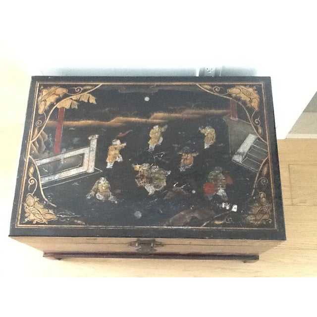 1920s Antique Black Leather Chest Chairish