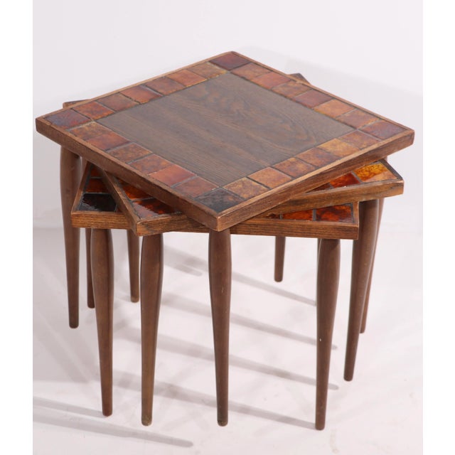 Mid Century Tile Top Stacking Tables For Sale - Image 13 of 13