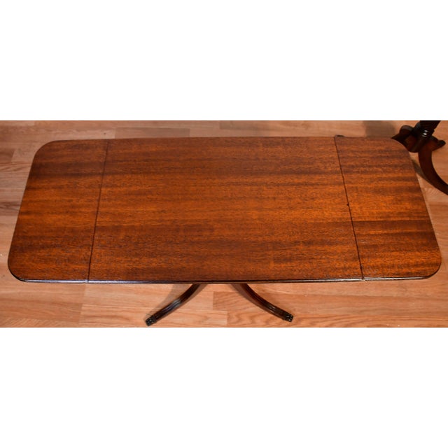 Pair of 1950s English Regency Style Mahogany Pembroke Drop-Leaf Accent Tables For Sale - Image 14 of 14