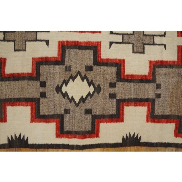 1920s Gray Geometric Kilim Antique American Navajo Rug 3'8"x 6 Flatweave Wool Carpet For Sale In New York - Image 6 of 6