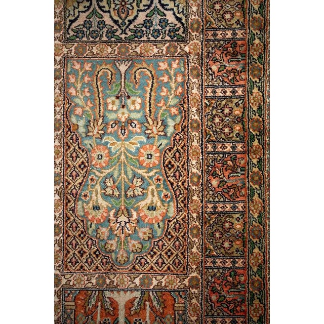 Large Vintage Kashmir Silk Rug For Sale - Image 11 of 12