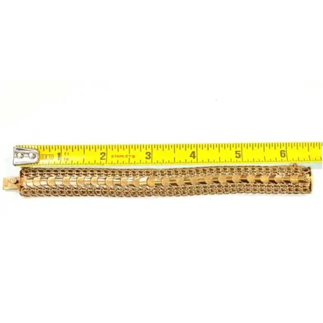 18k Yellow Gold Italian Mesh Bracelet Vintage For Sale In Tampa - Image 6 of 9