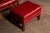 Vintage Leather Chesterfield Wingback Chair With Ottoman in Red by Ethan Allen For Sale In Chicago - Image 6 of 13