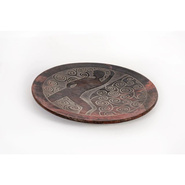 Mid-Century Modern Clyde Burt Ceramic Charger For Sale - Image 3 of 7