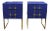 Pair of Blue Glass Bedside Tables Made in Italy Justfurnituress Designer For Sale