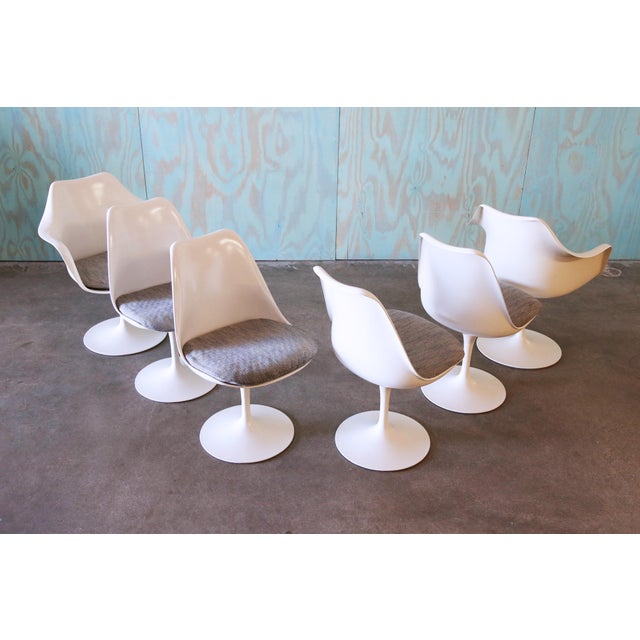 Early Tulip Chairs by Eero Saarinen for Knoll Tulip Chair Set of 6 1960s For Sale - Image 11 of 14