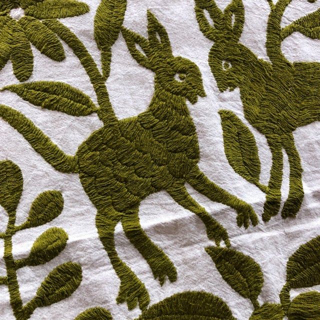 1970s Vintage Hand Emrbroidered Table Runner For Sale - Image 4 of 7