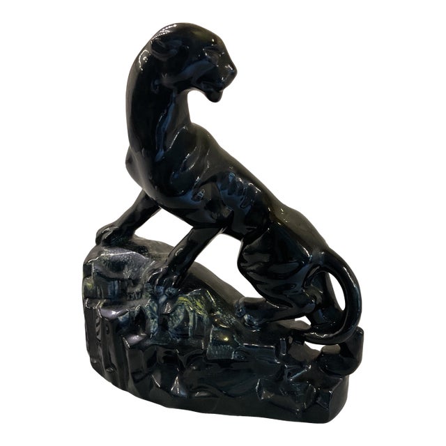 1950s Mid Century Modern Black Panther Tv Lamp For Sale