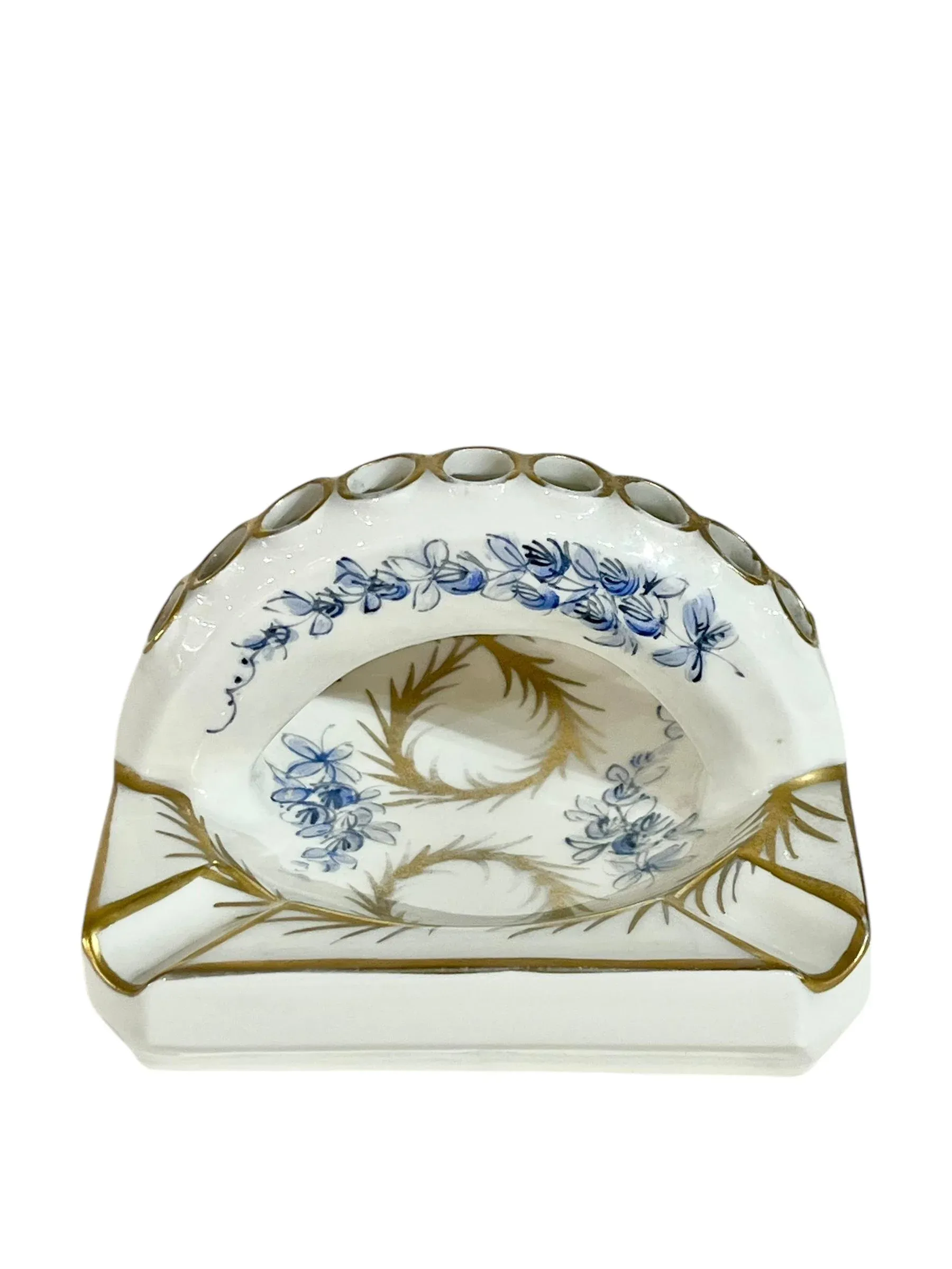 porcelain cigarette holder Vintage French Hand Painted Porcelain Cigarette Holder Ashtray