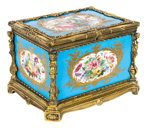 Antique 19th Century French Porcelain and Ormolu Jewellery Casket from Sèvres, 1860s