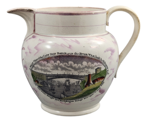 Georgian Sunderland Lustreware Jug with Poetic Decor, 1810s