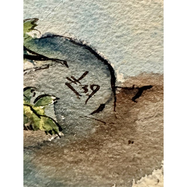 1930s Henry Emil Salloch Original Watercolor on Paper Desert Landscape With Flowering Yucca Plant, 1939. For Sale - Image 5 of 8